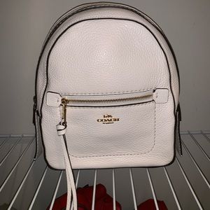 Coach White Leather Mini Backpack with Gold Hardware